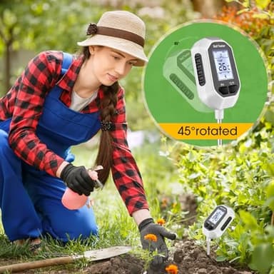YAMRON 4-in-1 Soil Moisture Meter Digital Plant Temperature/Soil Moisture/PH Meter/Sunlight Intensity Backlight LCD Display Soil Test Meter for Gardening, Farming and Outdoor Plants - Image 6