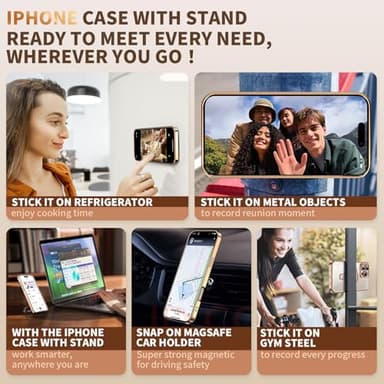 [Never Yellows+CD Ring with Glitter Card fit for MagSafe Stand] Magnetic for iPhone 16 Pro Case with Camera Lens Protection, Clear Shiny Slim Case for iPhone 16 Pro Women Girls, Desert Titanium - Image 7