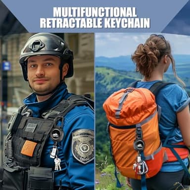 2 Pack Tactical ID Badge Reels, Cheimaxy Heavy Duty Carabiner Retractable Badge Holder, ID Card Holder, Retractable Keychain with 30IN Wire Rope, 8 OZ Weight Capacity - Image 6