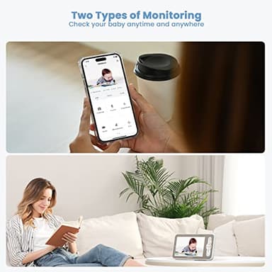 ieGeek Baby Monitor with 2K HD Resolution, Pan-Tilt-Zoom Video Baby Monitor Camera, 5'' LCD Screen & App Control, Night Vision, Cry and Motion Detection, Temp & Humidity Sensor, Two Way Audio, VOX - Image 2