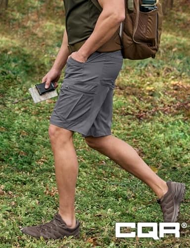 CQR Men's Quick Dry Stretch Hiking Cargo Shorts, Lightweight Water Resistant Tactical Casual, Golf & Outdoor with Pockets, Rocky Jet Grey, 38W x 10L - Image 6