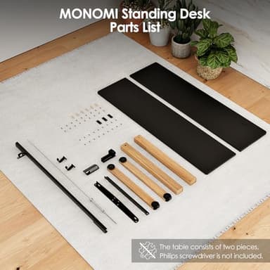 Monomi Electric Standing Desk, 55x24 Inches Height Adjustable Sit Stand up Desk, Large Ergonomic Home Office Desk with Memory Preset Controller,Black - Image 8