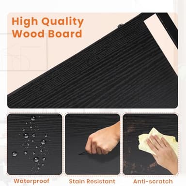 Sweetcrispy Book Shelf, 5 Tier Bookcase, Modern Tall Bookshelf for Garage Kit, CDs, Movies, Industrial Corner Storage Organizer for Bedroom Home Office Kitchen Living Room, Black - Image 5