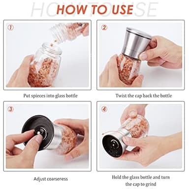 Ebaco Original Stainless Steel Salt or Pepper Grinder - Top Spice Mill with Ceramic Blades, Brushed Stainless Steel and Adjustable Coarseness By Pepper Grinder （Single Package） - Image 5