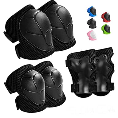 Wemfg Kids Protective Gear Set Knee Pads for Kids 3-14 Years Toddler Knee and Elbow Pads with Wrist Guards 3 in 1 for Skating Cycling Bike Rollerblading Scooter - Image 1