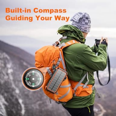 Solar Charger Power Bank 49800mAh Wireless Charger QC 3.0 Fast Charging Power Bank 8 Outputs 4 Inputs Solar Portable Charger Compatible with All Mobile Devices,SOS/Strobe/Strong Flashlights (orange) - Image 4