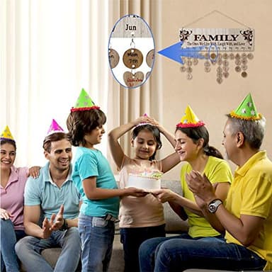 Joy-Leo Family Birthday Reminder Calendar Plaque Wall Hanging with 100 Tags, Help Elderly Mom Grandma Remember Family Birthdays, Best Gifts Ideas for Mom Grandma from Daughter Son Kids, Model JL01 - Image 3