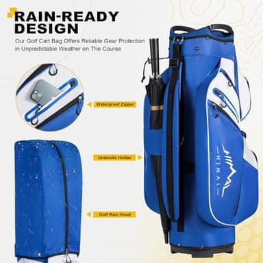 UNIHIMAL Golf Cart Bag, 15 Way Organizer Divider Top with Handles and Rain Cover - Image 5