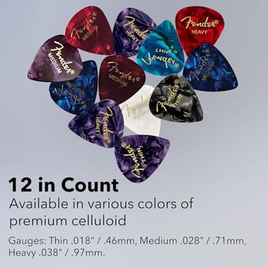Fender Premium Picks Sampler - 12 Pack Includes Thin, Medium & Heavy Gauges (Austin Bazaar Exclusive) - Image 7