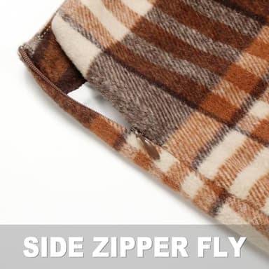 Plaid Skirt for Women High Waisted Pencil Cute Short Tartan Warm Wool Fall Winter Mini Skirt (Orange Brown, XXL) - Image 3