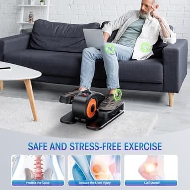 Under Desk Elliptical Machine, Electric Elliptical Leg Exerciser for Seniors Fully Assembled, Quiet & Portable Electric Seated Pedal Exerciser with Remote Control & 12 Adjustable Speeds - Image 4