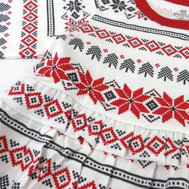 HonestBaby 2-Piece Tunic & Legging Set 100% Organic Cotton for Infant Baby and Toddler Girls, Unisex, Fair Isle Red, 3T - Image 3