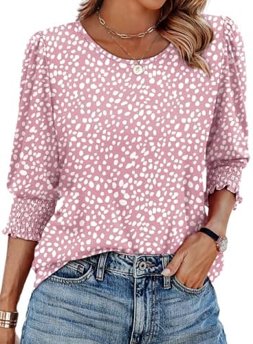 XIEERDUO Tops for Women Trendy 2025 3/4 Sleeve Womens Long Sleeve Shirts Dressy Casual Summer Blouses Fashion Clothing Xl - Image 1