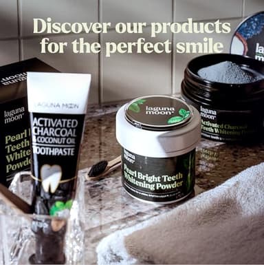 Lagunamoon Teeth Whitening Powder, 50g Bright Pearl Spearmint Flavor - Natural Teeth Whitening, Polish, Stain Remover - Alternative to Toothpaste, Tooth Powder for Sensitive Teeth - Image 6