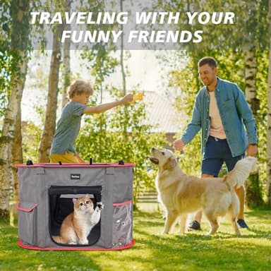 PETEASE Multi-Purpose Cat Enclosure Playpen - Foldable Indoor & Outdoor Cat Kennel with Private Bathroom, Water Bottle, Teasing Stick, Litter Box, and Waterproof Mat - Image 8