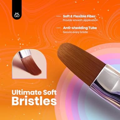 Beetles Gel Polish Nail Art Brushes, 6 Pcs Fingernail Art Design Pens, Wood Alloy Handle, Dotting Pen Clean Up Liner French Nail Brush Set, DIY Manicure Tools Gift for Women - Image 2