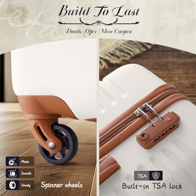 Coolife Suitcase Set 3 Piece Luggage Set Carry On Travel Luggage TSA Lock Spinner Wheels Hardshell Lightweight Luggage Set(Dark Green, 3 piece set (BP/TB/20)) - Image 4