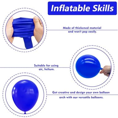 NISOCY Royal Blue Latex Balloon Arch Garland Kit, 102PCS 18In 12In 10In 5In for Baby Shower Graduation Birthday 4th of July Independence Memorial Day Patriotic Party Decorations - Image 5
