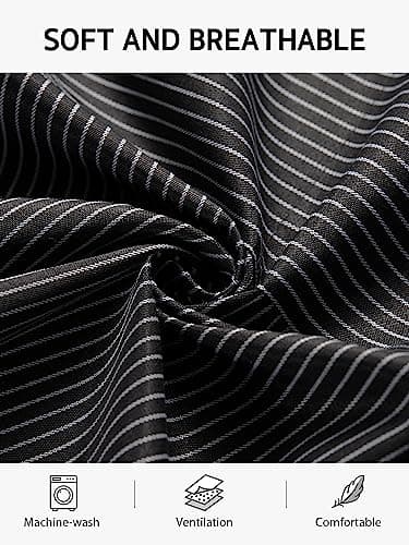 Syntus Aprons for Women with Pockets, 2 Pack Kitchen Apron for Cooking Adjustable Bib Chef Aprons for Men Women, Black/Brown Stripes - Image 3