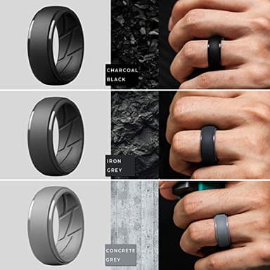 ThunderFit Men's Silicone Rings 10mm Wide 2.5mm Thick Rubber Bands, Breathable, Variety Multipack 1-10 - Image 3