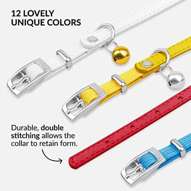 CollarDirect Leather Cat Collar with Bell - Kitten Collar, Small and Big Cat for Boy Cats, Girl Cats with Safety Elastic Strap (Neck Fit 8"-11", Red) - Image 5