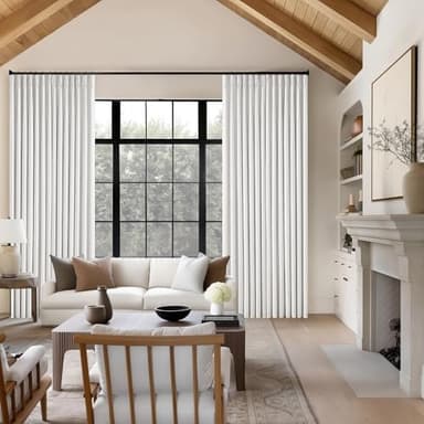 Beige White Pinch Pleated Full Blackout Curtains 2 Panels Set Linen Room Darkening 100% Black Out Window Curtains 96 Inch for Living Room Bedroom Thermal Insulated Pinch Pleat Drapes with Hooks Rings - Image 9