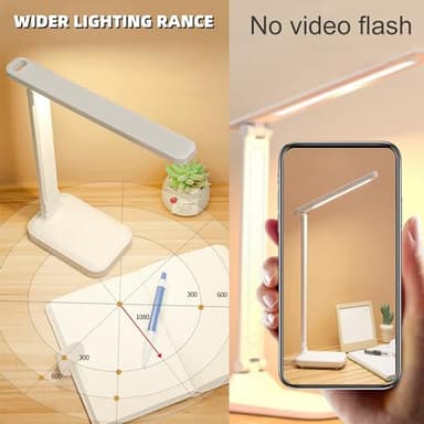 R RUCKERCO Led Desk Lamp Dimmable Desk Light Reading Lamp 3 Lighting Modes, Eye Protection Accessories, Study Desk Lamp Equipped USB Charger Suitable for Home Office is for Gift Giving - Image 2