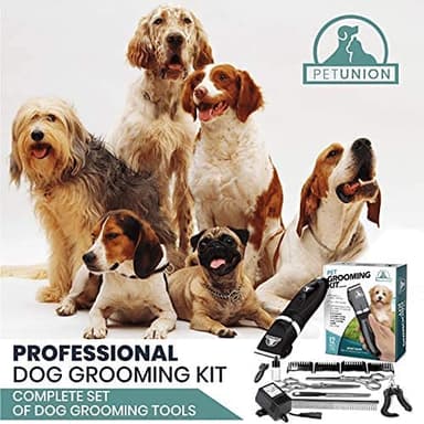 Pet Union Professional Dog Grooming Kit - Cordless Low Noise Dog Clippers for Grooming Thick Coats - All Pet Safe Cat Hair Trimmer - Pet Grooming Kit Includes Dog Hair Clippers, Nail Trimmer & Shears - Image 3
