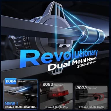 ACMEZING 3-in-1 Car Phone Holder [122+LBS Strongest Suction & Stable Clamp Arm] 360° Adjustable Mount, Cell Phone Holders for Your All Car Models for Dashboard Vent, All Smartphones, Black - Image 7