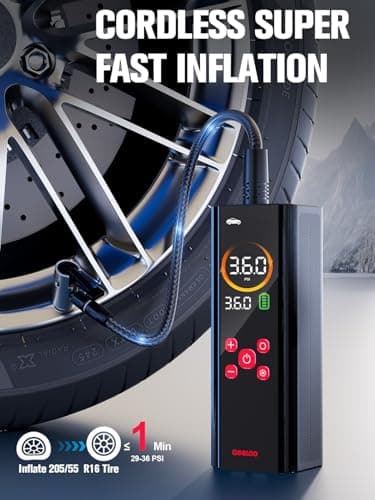 GOOLOO AP150 PRO Tire Inflator Portable Air Compressor, Upgraded UI Color LED Screen & 4X Faster Car Tire Air Pump with Tire Pressure Gauge, 12V Electric Tire Pump with Auto Shut-off for Car,Bike,Ball - Image 3