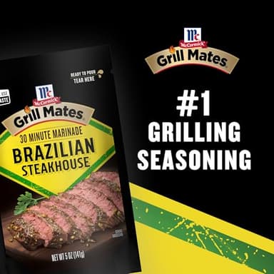 McCormick Grill Mates Marinade, Brazilian Steakhouse, 30 Minute Liquid Marinade, Single Use Pouch, No Waste, Exciting Brazilian-Style Flavor for Chicken, Steak, and More, 5 oz (Pack of 6) - Image 18