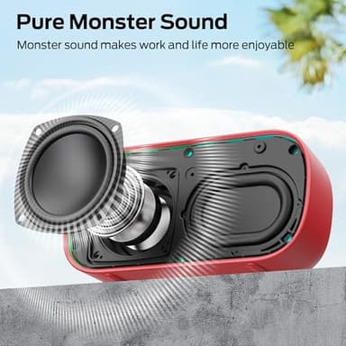 Monster S150 Speaker, Strong Bluetooth 5.4, IPX7 Waterproof Wireless Speaker, Support Sulti-Channel Connection, HD Hands-Free Calling, Compact Design Bluetooth Speakers - Image 7