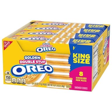 OREO Double Stuf Golden Sandwich Cookies, King Size, 12 Snack Packs (8 Cookies Per Pack) - Image 15
