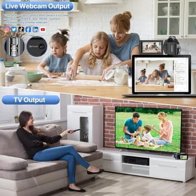 Video Camera Camcorder Digital YouTube Vlogging Camera Recorder FHD 1080P 24.0MP 3.0 Inch 270 Degree Rotation Screen 16X Digital Zoom Camcorder with Microphone,Remote Control and 2 Batteries - Image 5