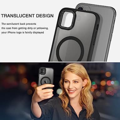 BENTOBEN for iPhone 11 Phone Case, Phone case for iPhone 11 Magnetic Case [Compatible with Mag Safe] Translucent Matte Slim Shockproof Anti-Fingerprint Protective Cover for iPhone 11 6.1’’ Black - Image 6