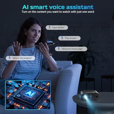 [Google TV/Voice Control]GooDee 4K UHD Smart Projector with WiFi and Bluetooth, Portable Movie Projector with Netflix / Prime Video / YouTube Built-in, Dolby Sound Home Theater for Indoor/Outdoor - Image 3