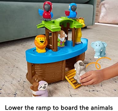 Fisher-Price Little People Toddler Toy Noah’s Ark Playset with 12 Animals & Noah Figure for Pretend Play Kids Ages 1+ Years - Image 3