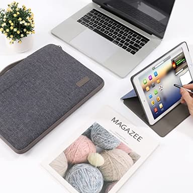DOMISO 15.6 inch Laptop Case Sleeve Protective Cover Compatible with 16 inch MacBook Pro M4 M3 M2 M1/Pro Max,Water Resistant Computer Case Bag for 15.6-16 inch HP ASUS Lenovo Dell Chromebook,Dark Grey - Image 5