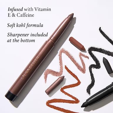 LAURA GELLER NEW YORK Kajal Longwear Kohl Eyeliner Pencil Duo - Dark Brown & Smoky Amethyst - Caffeine and Vitamin E - Smooth & Blendable Liner - Built-In Sharpener - Image 2