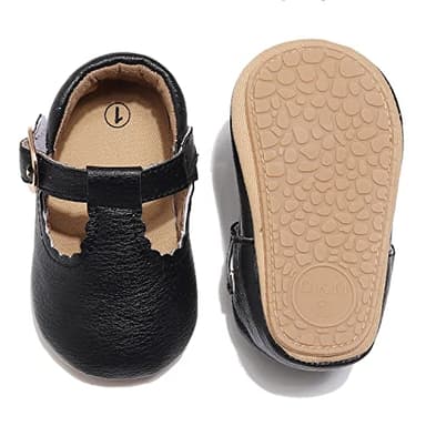 HONGTEYA Infant Baby Girls Mary Jane Flats Non Slip for Toddler First Walkers Soft Sole PU Leather Crib Shoes Sneaker Wedding Party Christmas Princess Dress Shoes Baby Moccasins Girls - Image 4