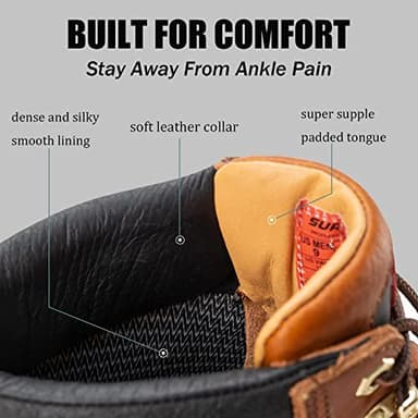SUREWAY 6” Mens Heavy Duty Soft Toe Work Boots/Shoes for Men,Goodyear Welt,Comfortable & Durable,Oil/Slip Resistant,Full Grain Leather,EH Safety,Wedge Moc Toe Industrial Construction Boots/Shoes - Image 3