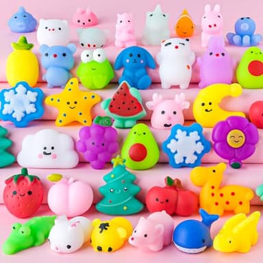 36PCS Mochi Squishy Toys for Kids Party Favors Birthday Goody Bags Fruit Mochi Squishies Kawaii Squishy Toys Stress Relief Toy Classroom Prize Treasure Box Reward Easter Egg Fillers Valentine Day Gift - Image 1