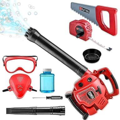 Bubble Leaf Blower for Toddlers - Upgrade Kids Bubble Machine with Gardening Tool Set Toy Leaf Blower, 2 in 1 with Extra Bubble Blower Kit Outdoor Summer Hoilday Party Toys for Boys Girls Age 3 4 5+ - Image 1