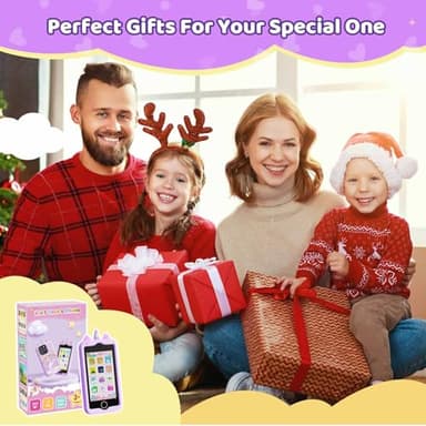 Kids Smart Phone for Girls, 4.0" Touchscreen Learning Music Puzzle-Games Toddler Phone for Kids Ages 3-6, Dual Camera，Built-in 8G SD Card Toy, Birthday Gifts for Kids Cell Phone Toy, Purple - Image 7