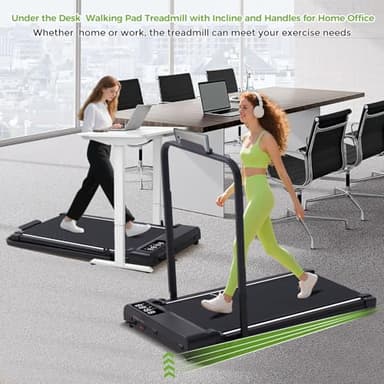 Walking Pad with Incline and Handle Bar, 3.0HP Portable Electric Walking Pads Treadmill with Handles for Home Small Spaces, 0.6-6.2 MPH Compact Small Under The Desk Treadmills Home, 320LBS Capacity - Image 7