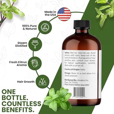 NaturoBliss Peppermint Essential Oil, 100% Pure and Natural Therapeutic Grade, Premium Quality Peppermint Oil, 4 fl. Oz - Perfect for Aromatherapy and Relaxation - Image 6