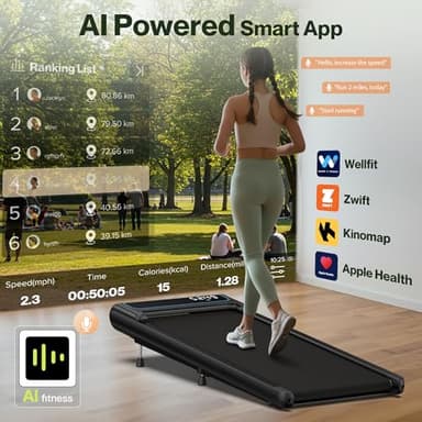 COZYINN 10% Incline Waking Pad - 2.5 HP 1-4MPH Under Desk Treadmills for Home, 3 in 1 Portable Walking Jogging Running Machine 29lbs Lightweight for Easy Move, Work with Kinomap Wellfit APP - Image 7