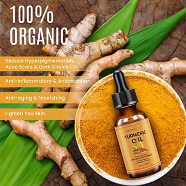 DERMAXGEN Organic Turmeric Oil for Skin Lightening – Turmeric Face Oil for Dark Spots, Anti-Aging & Hydrating Dry Skin – Glow Moisturizer for Face, Neck & Eyes (2 FL OZ / 60 ML) - Image 3