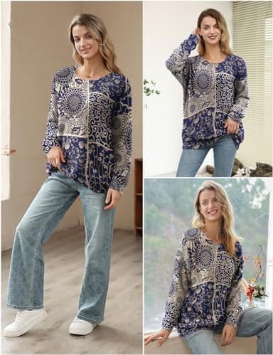 YESNO Women Sweater Graphic Oversized Pullover Sweaters Casual Loose Long Sleeve Knit Tops S S01 CR153 - Image 4