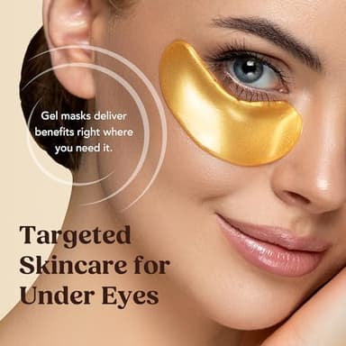 DERMORA Golden Glow Under Eye Patches | Rejuvenating Treatment | Dark Circles, Puffy Eyes, Refreshing, Revitalizing, Travel, Wrinkles | 50 Pairs Eye Gels - Image 6